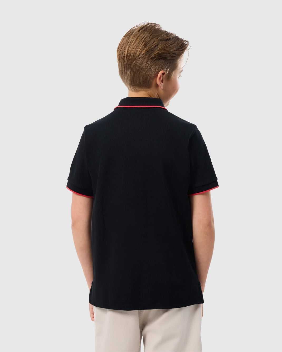 Polos Psycho Bunny Kayden Pique Polo Noir Enfant | KUP-31806729